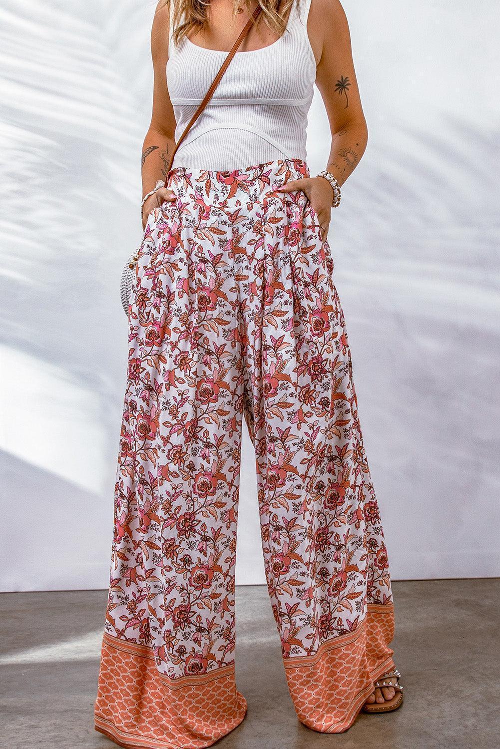 At Ease Bohemian Floral Culotte Pants - MXSTUDIO.COM
