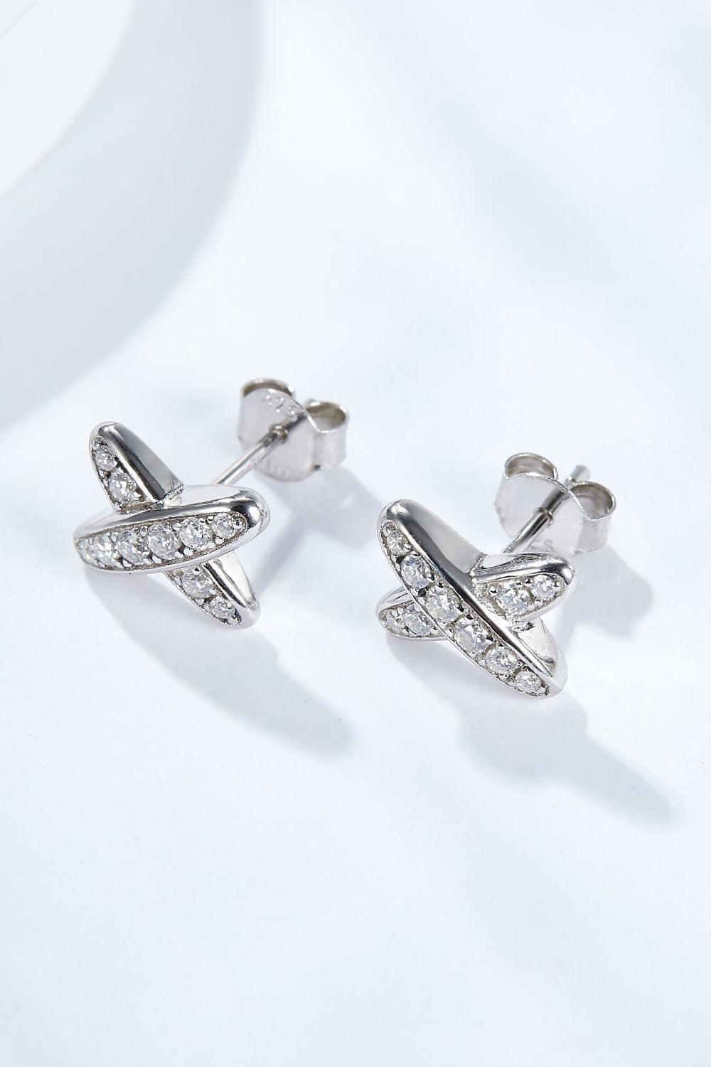 Attention Grabber X-Shape Moissanite Stud Earrings - MXSTUDIO.COM