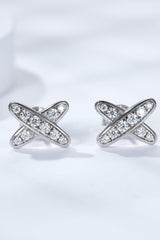 Attention Grabber X-Shape Moissanite Stud Earrings - MXSTUDIO.COM