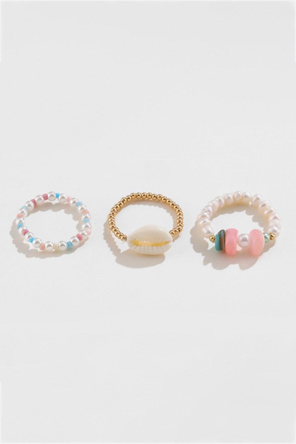 Attention-Grabbing Ocean Element 3-Piece Ring Set - MXSTUDIO.COM