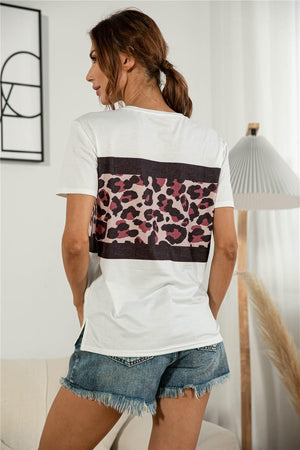 Attitude Matters Color Block Leopard T Shirt - MXSTUDIO.COM