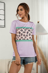 Attitude Matters Color Block Leopard T Shirt - MXSTUDIO.COM