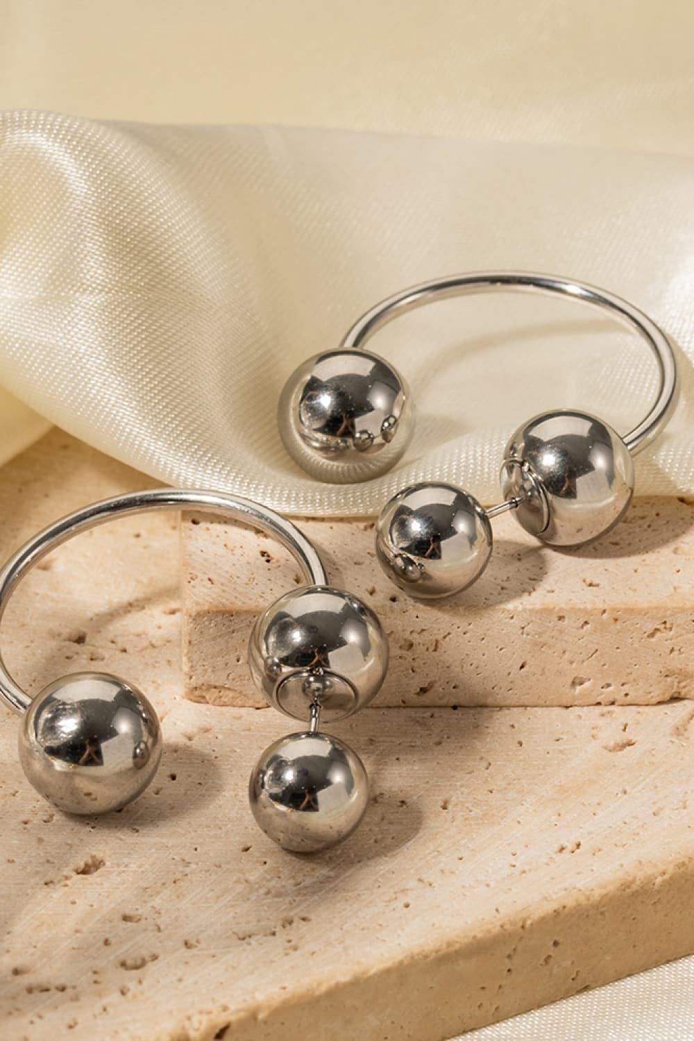 Attract Attention Stainless Steel Ball Earrings - MXSTUDIO.COM