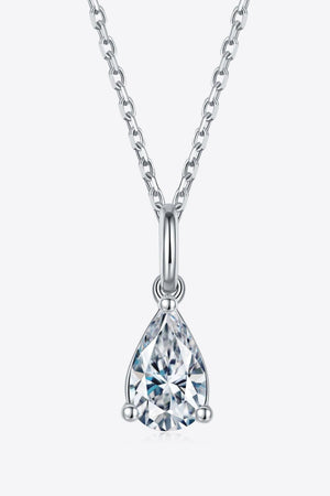 Attraction Focus 1 Carat Teardrop Moissanite Necklace - MXSTUDIO.COM