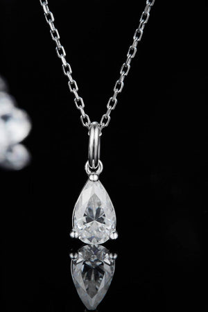 Attraction Focus 1 Carat Teardrop Moissanite Necklace - MXSTUDIO.COM