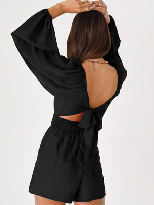 Attractive Long Sleeve Square Neck Romper - MXSTUDIO.COM