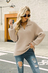 Autumn Appeal Comfort Collared Sweater - MXSTUDIO.COM