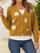 Autumn Bloom Button Front Floral Cardigan-MXSTUDIO.COM