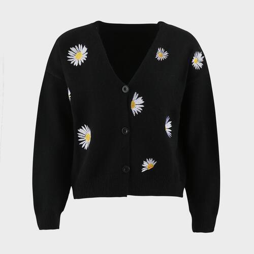 Autumn Bloom Button Front Floral Cardigan-MXSTUDIO.COM