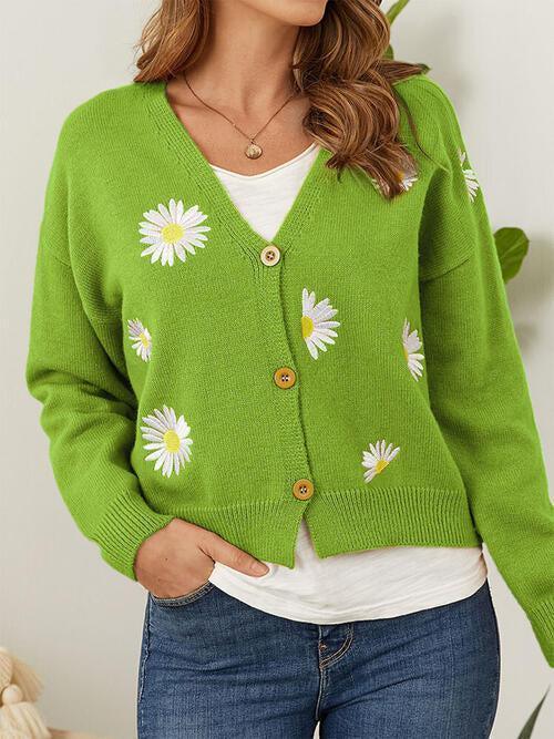 Autumn Bloom Button Front Floral Cardigan-MXSTUDIO.COM