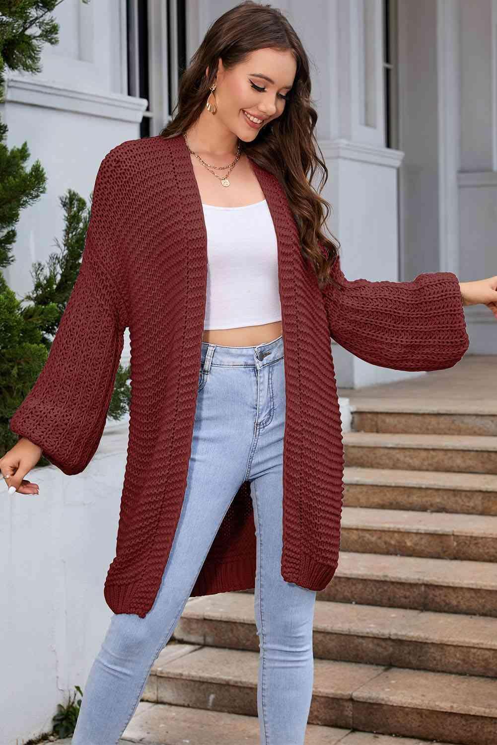 Autumn Charisma Longline Cable Knit Cardigan - MXSTUDIO.COM