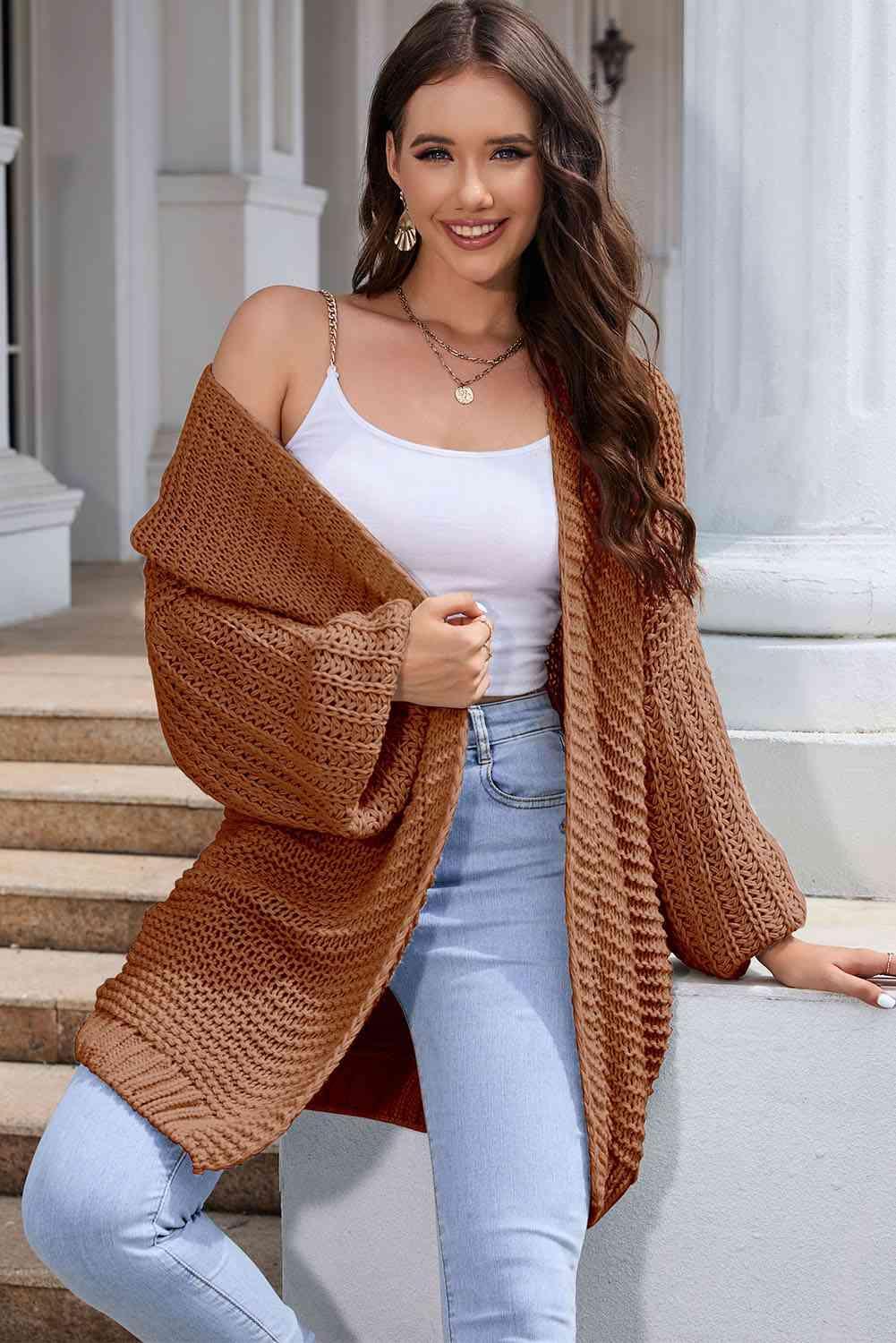 Autumn Charisma Longline Cable Knit Cardigan - MXSTUDIO.COM