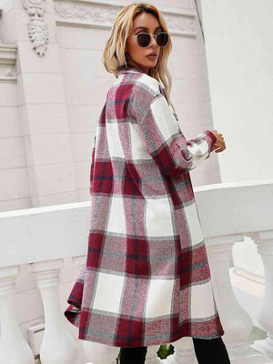 Autumn Confidence Long Plaid Shirt Jacket - MXSTUDIO.COM