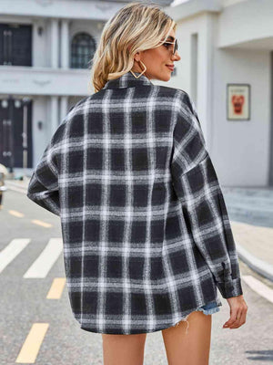 Autumn Essential Button Down Oversized Plaid Jacket - MXSTUDIO.COM