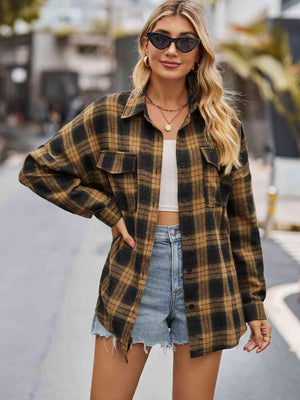 Autumn Essential Button Down Oversized Plaid Jacket - MXSTUDIO.COM