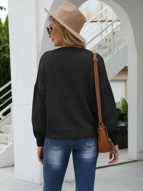 Autumn Feels Crew Neck Knitted Sweater-MXSTUDIO.COM