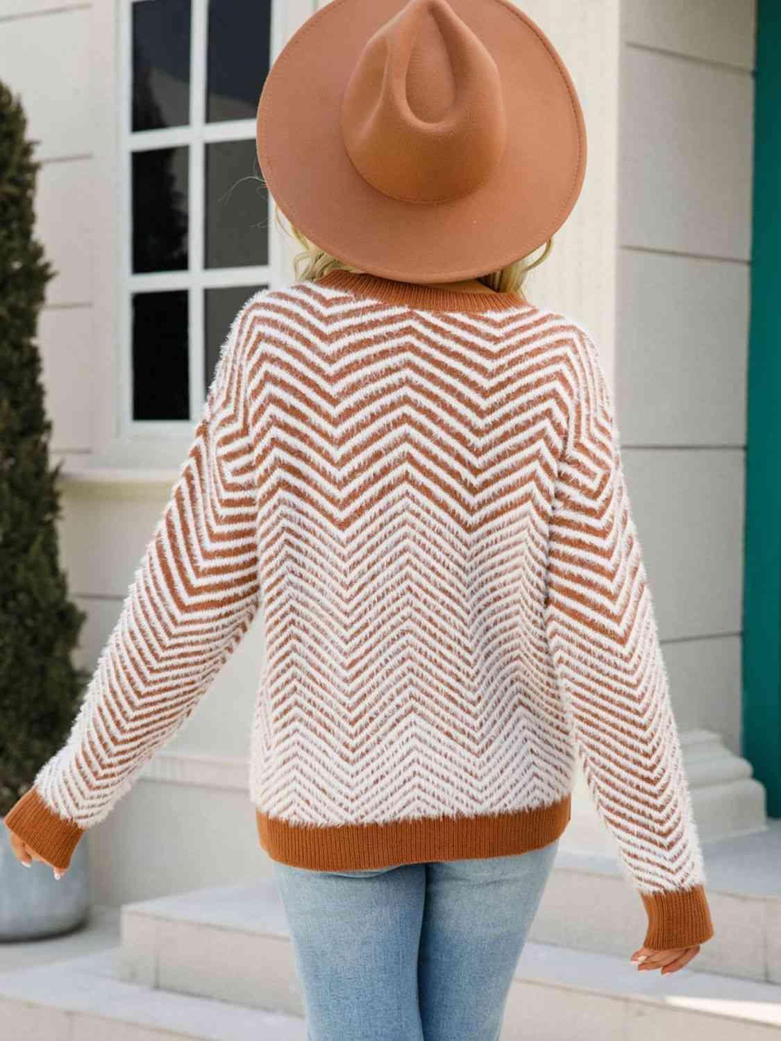 Autumn Feels Crew Neck Long Sleeve Sweater - MXSTUDIO.COM