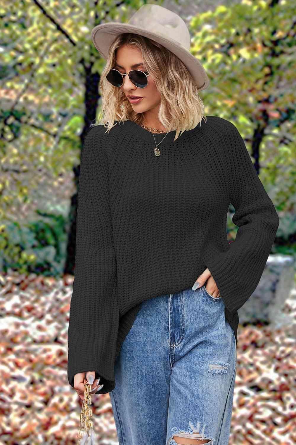 Autumn Feels Long Sleeve Open Knit Sweater - MXSTUDIO.COM