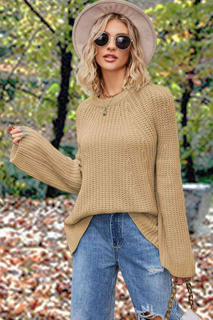 Autumn Feels Long Sleeve Open Knit Sweater - MXSTUDIO.COM