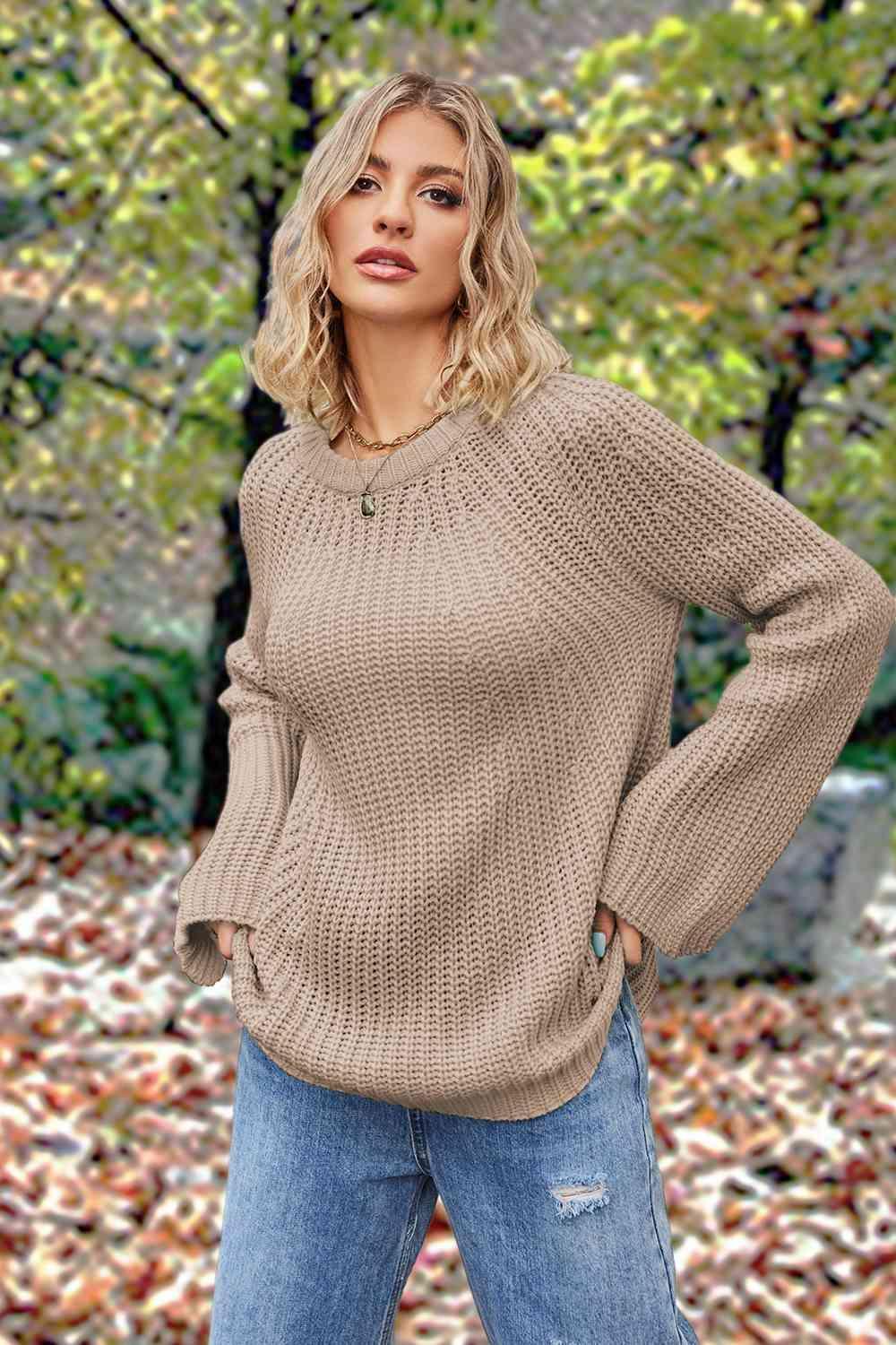 Autumn Feels Long Sleeve Open Knit Sweater - MXSTUDIO.COM