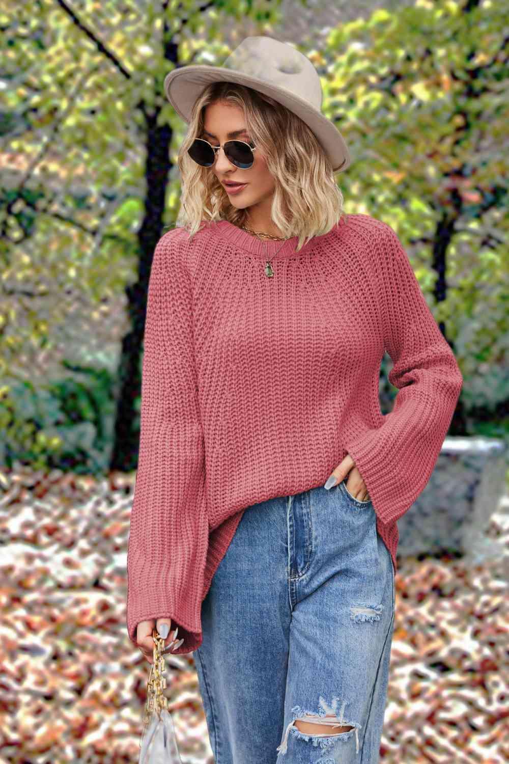 Autumn Feels Long Sleeve Open Knit Sweater - MXSTUDIO.COM