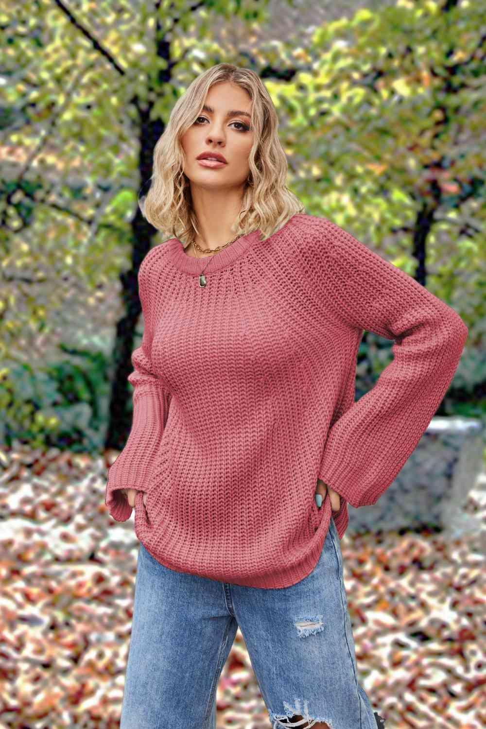 Autumn Feels Long Sleeve Open Knit Sweater - MXSTUDIO.COM