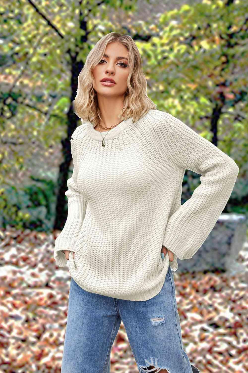 Autumn Feels Long Sleeve Open Knit Sweater - MXSTUDIO.COM