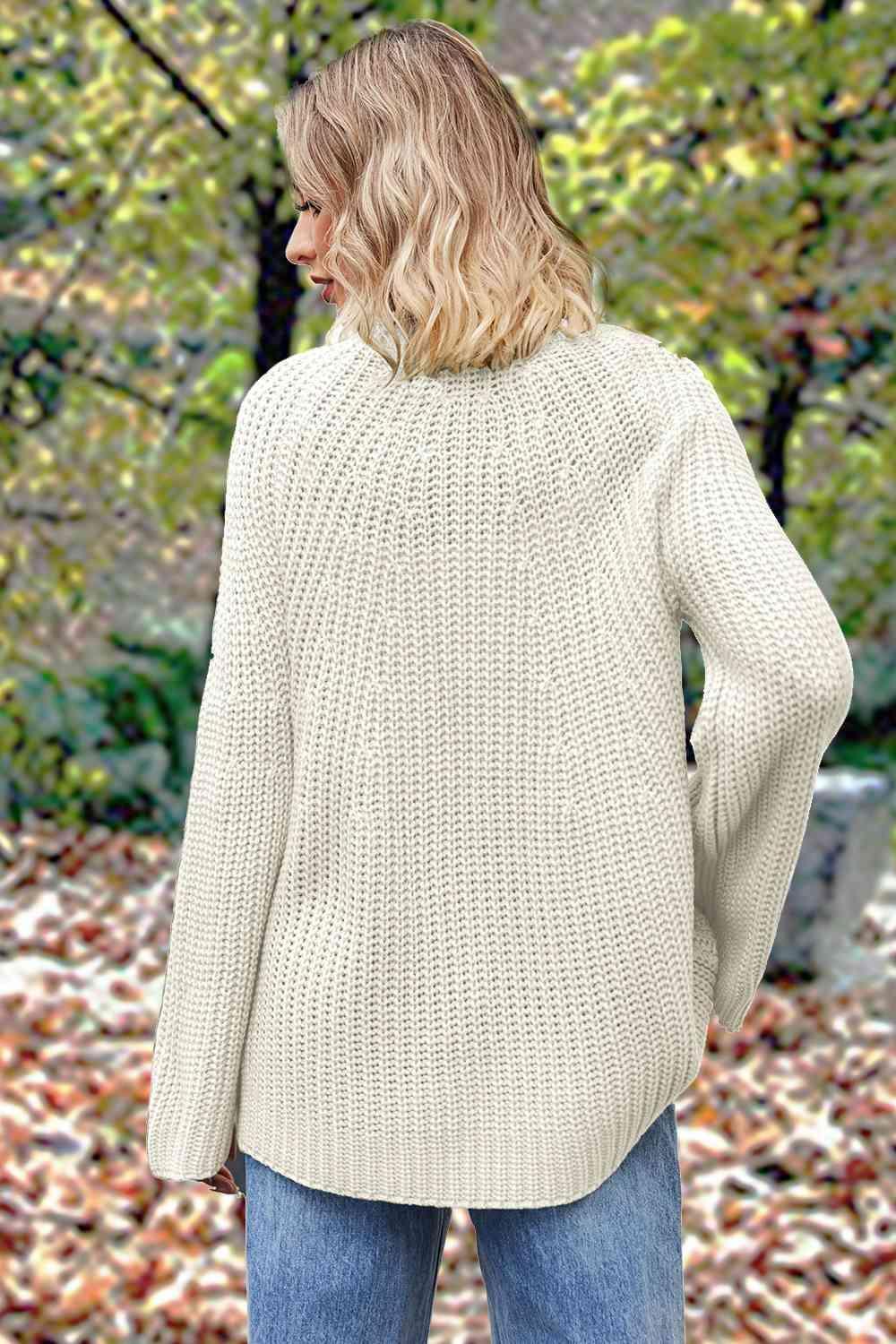 Autumn Feels Long Sleeve Open Knit Sweater - MXSTUDIO.COM