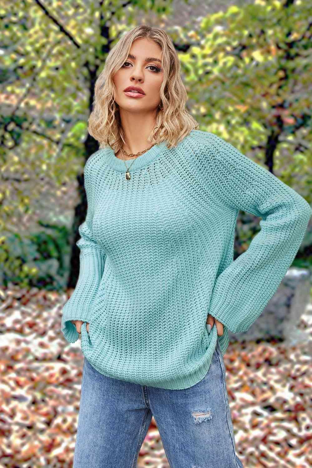 Autumn Feels Long Sleeve Open Knit Sweater - MXSTUDIO.COM