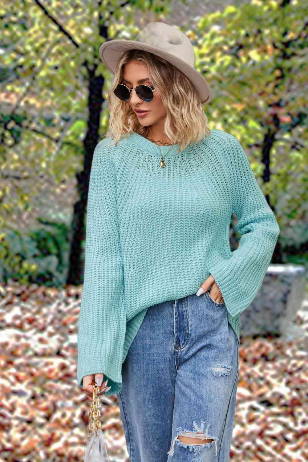 Autumn Feels Long Sleeve Open Knit Sweater - MXSTUDIO.COM