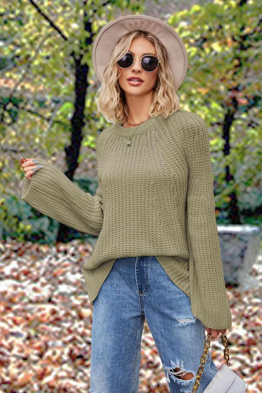 Autumn Feels Long Sleeve Open Knit Sweater - MXSTUDIO.COM