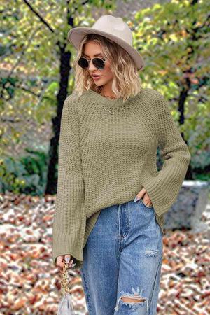 Autumn Feels Long Sleeve Open Knit Sweater - MXSTUDIO.COM