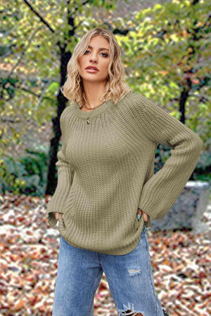 Autumn Feels Long Sleeve Open Knit Sweater - MXSTUDIO.COM