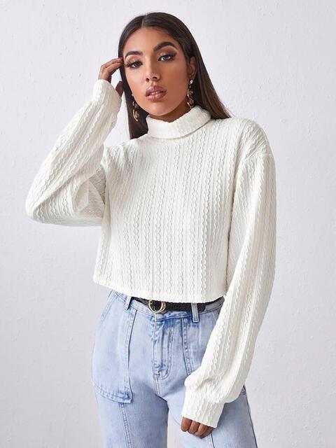 Autumn Flair Turtleneck Balloon Sleeve Sweater - MXSTUDIO.COM