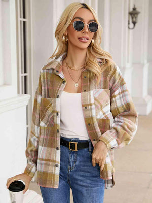 Autumn Fun Snap Button Plaid Jacket-MXSTUDIO.COM