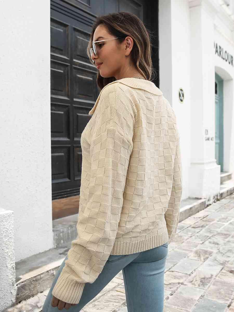 Autumn Lounge Collared Knit Sweater - MXSTUDIO.COM