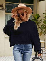 Autumn Ready Expose Seams Dropped Shoulder Sweater - MXSTUDIO.COM