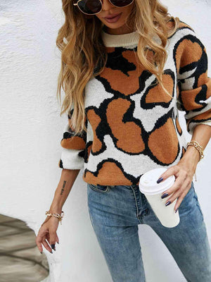 Autumn Snug Crew Neck Leopard Print Sweater - MXSTUDIO.COM