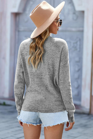 Autumn Style Knitted Long Sleeve Surplice Top - MXSTUDIO.COM