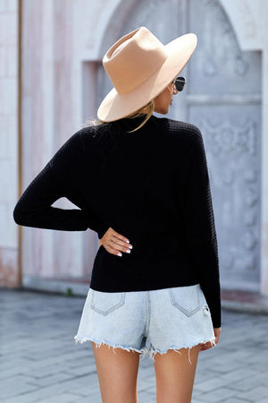 Autumn Style Knitted Long Sleeve Surplice Top - MXSTUDIO.COM