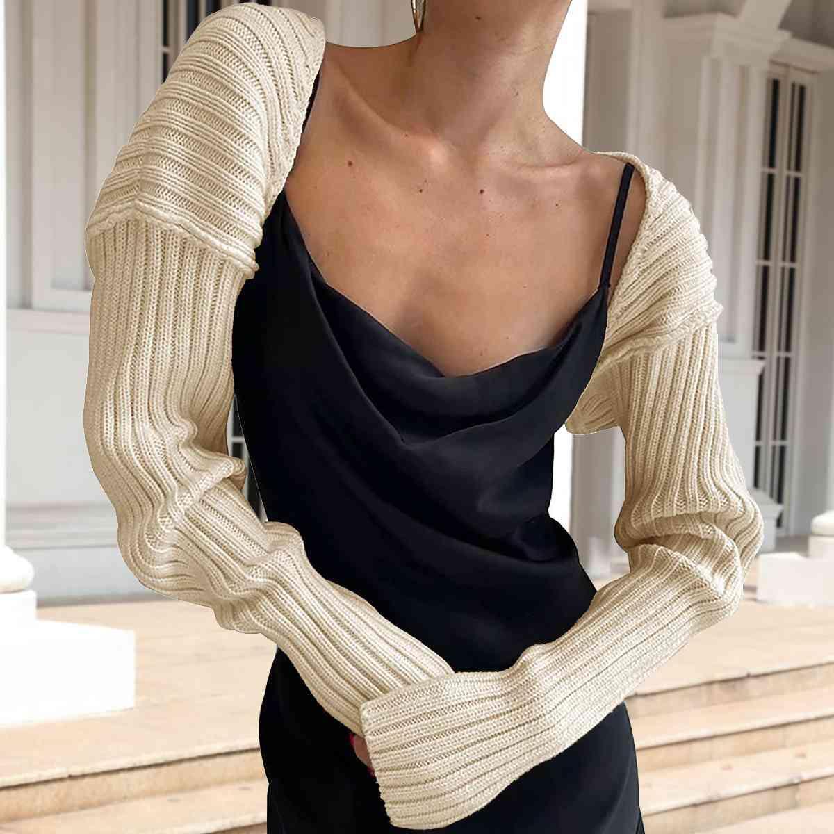 Autumn Trend Knitted Long Sleeve Bolero-MXSTUDIO.COM