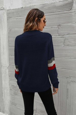 Autumn's Best Striped Cable Knit Sweater - MXSTUDIO.COM