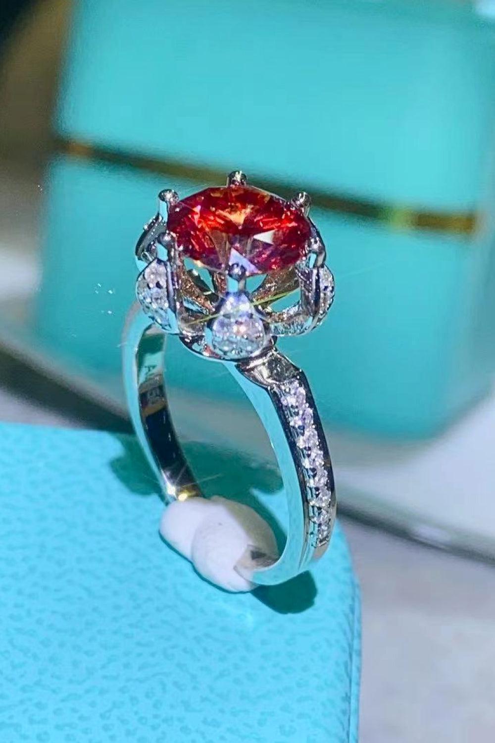 Awe-Inspiring Zircon Accents 2 Carat Moissanite Ring - MXSTUDIO.COM