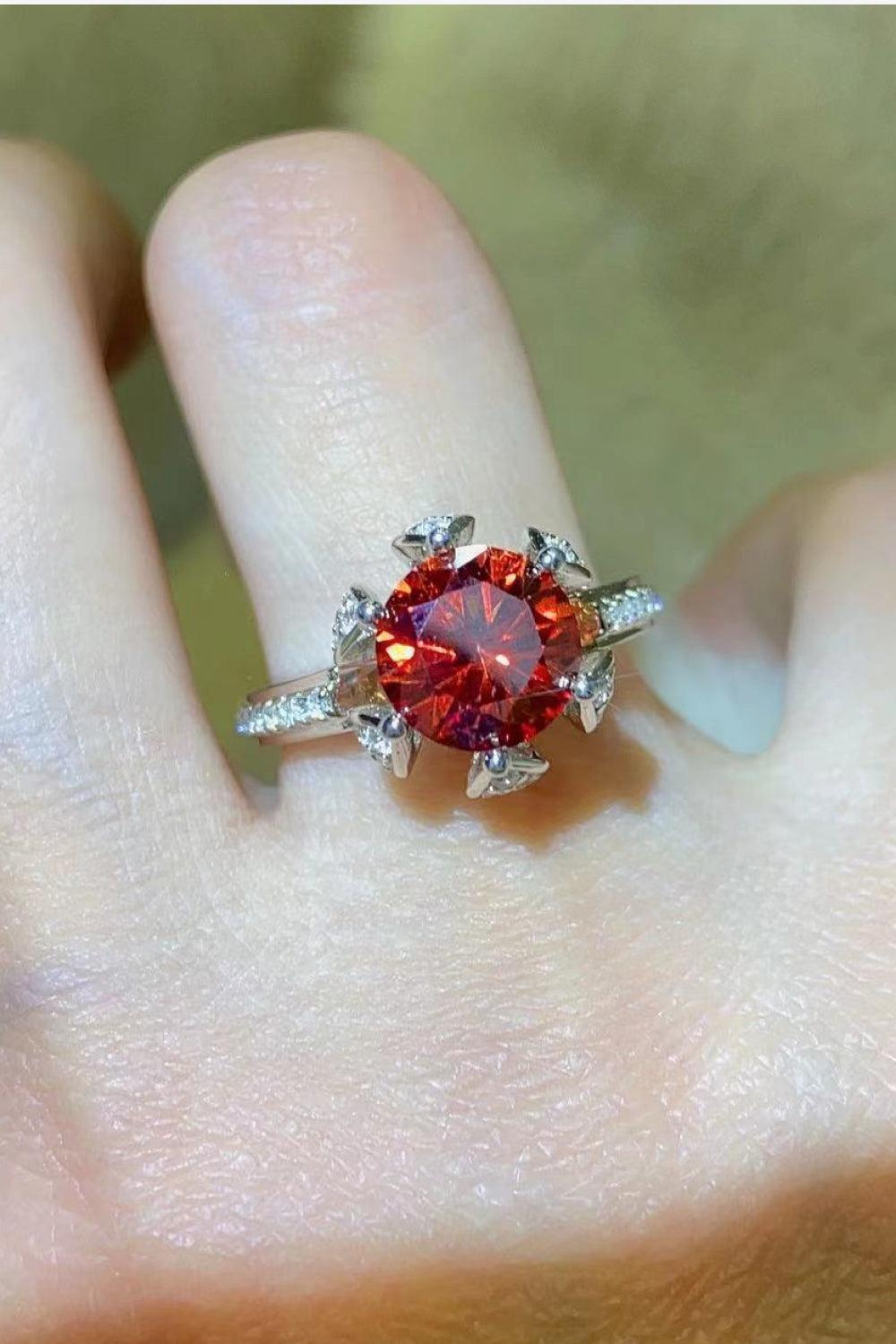 Awe-Inspiring Zircon Accents 2 Carat Moissanite Ring - MXSTUDIO.COM