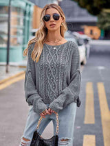 Awesome Comfort Long Sleeve Cable-Knit Sweater - MXSTUDIO.COM