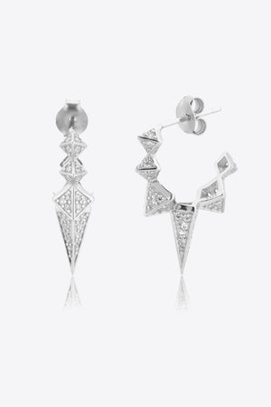 Awesome Sterling Silver Zircon Geometric Earrings - MXSTUDIO.COM