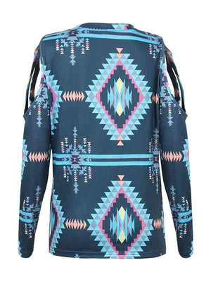 a women's jacket with a southwestern pattern