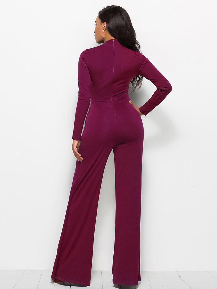 Back-Zip Jumpsuit with Flattering Fit - MXSTUDIO.COM