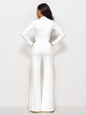 Back-Zip Jumpsuit with Flattering Fit - MXSTUDIO.COM