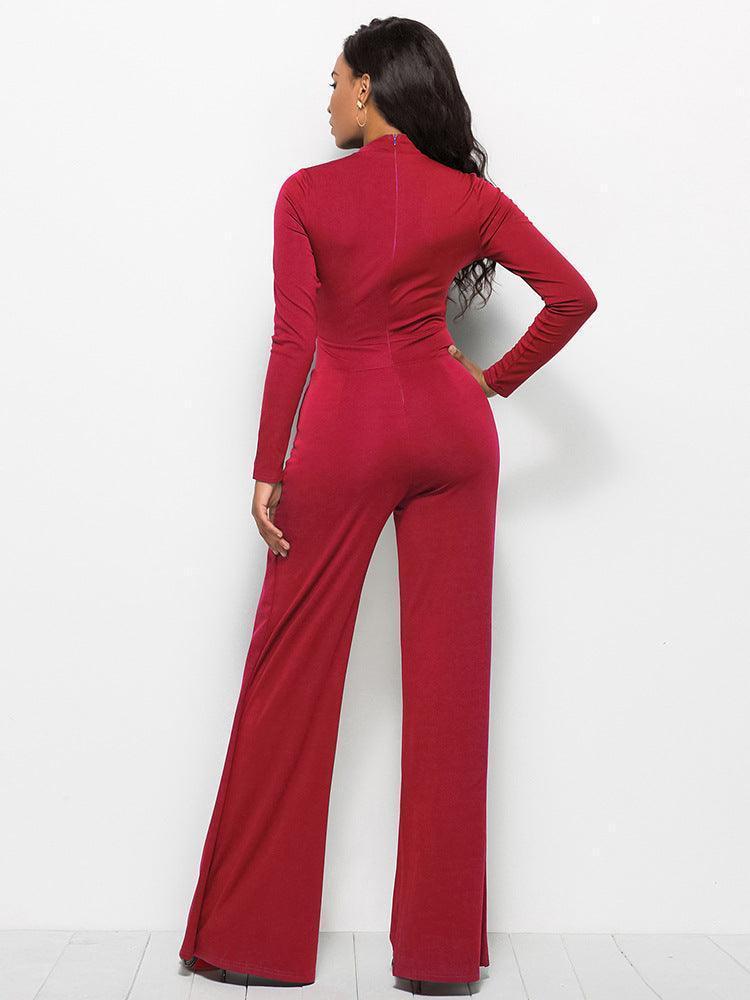 Back-Zip Jumpsuit with Flattering Fit - MXSTUDIO.COM